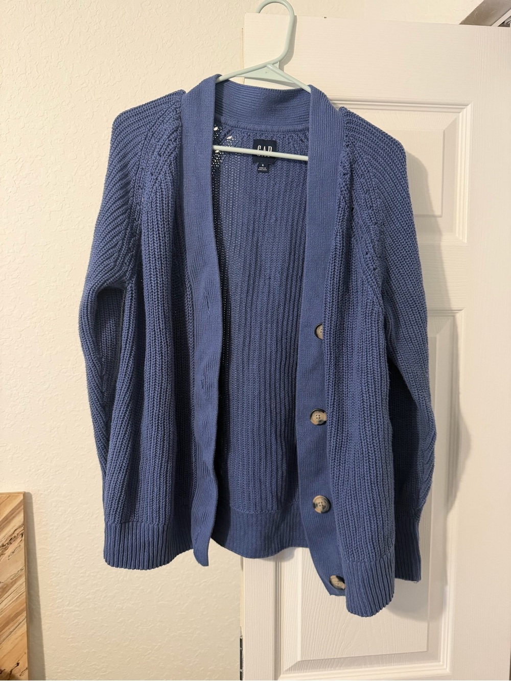 GAP Slate Blue Open-Weave Knit Cardigan
